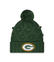 Women's New Era Green Green Bay Packers Toasty Cuffed Knit Hat with Pom