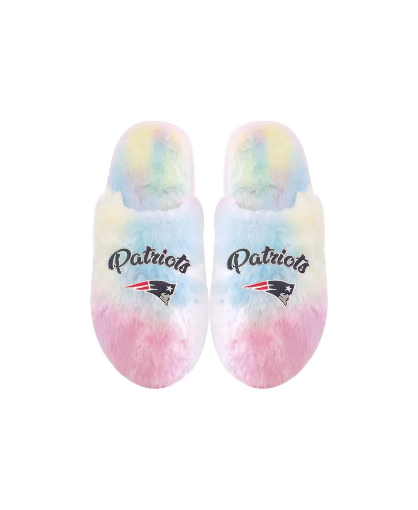Youth Boys and Girls Foco New England Patriots Rainbow Script Slippers