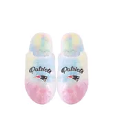 Youth Boys and Girls Foco New England Patriots Rainbow Script Slippers