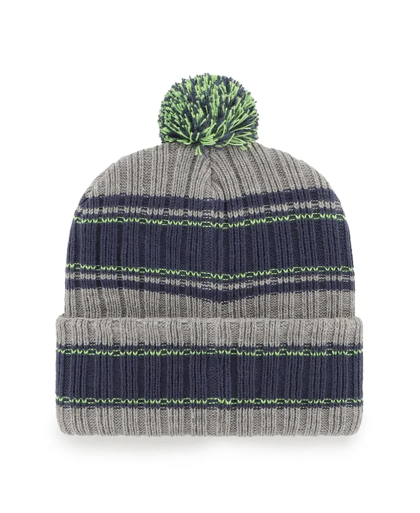 Men's '47 Brand Graphite Seattle Seahawks Rexford Cuffed Knit Hat With Pom
