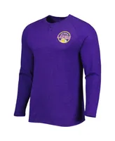 Men's Concepts Sport Heathered Purple Los Angeles Lakers Left Chest Henley Raglan Long Sleeve T-shirt