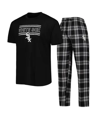 Men's Concepts Sport Black and Gray Chicago White Sox Badge T-shirt and Pants Sleep Set
