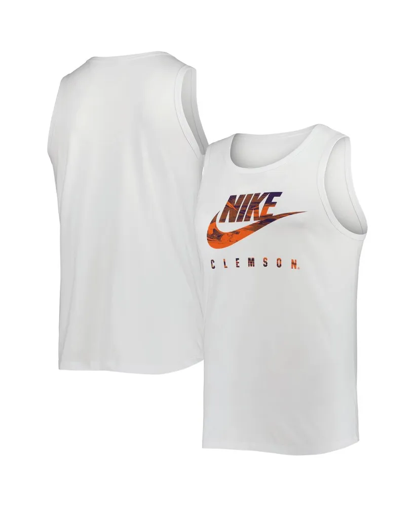 Men's Nike White Clemson Tigers Spring Break Futura Performance Tank Top