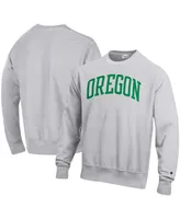 Men's Champion Heathered Gray Oregon Ducks Arch Reverse Weave Pullover Sweatshirt