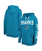 Women's G-iii 4Her by Carl Banks Teal San Jose Sharks Extra Inning Pullover Hoodie