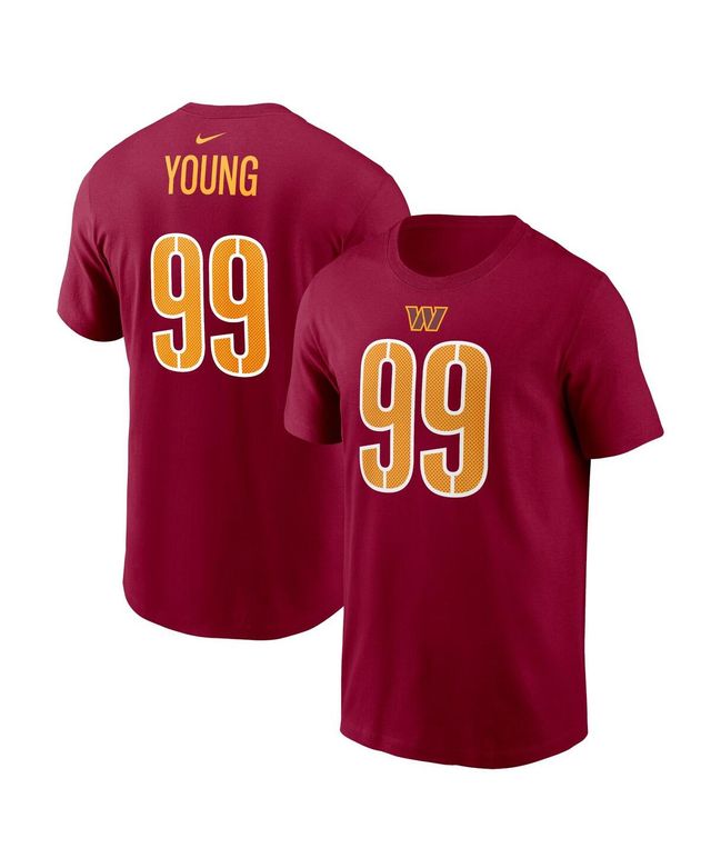 Men's Nike Chase Young Burgundy Washington Commanders Player Name and Number T-shirt