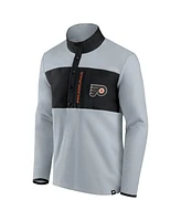 Men's Fanatics Gray, Black Philadelphia Flyers Omni Polar Fleece Quarter-Snap Jacket