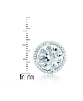 Sterling Silver Cubic Zirconia Round Earrings