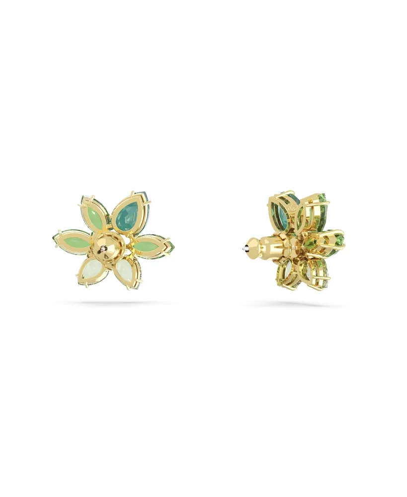 Swarovski Crystal Mixed Cuts Flower Gema Stud Earrings
