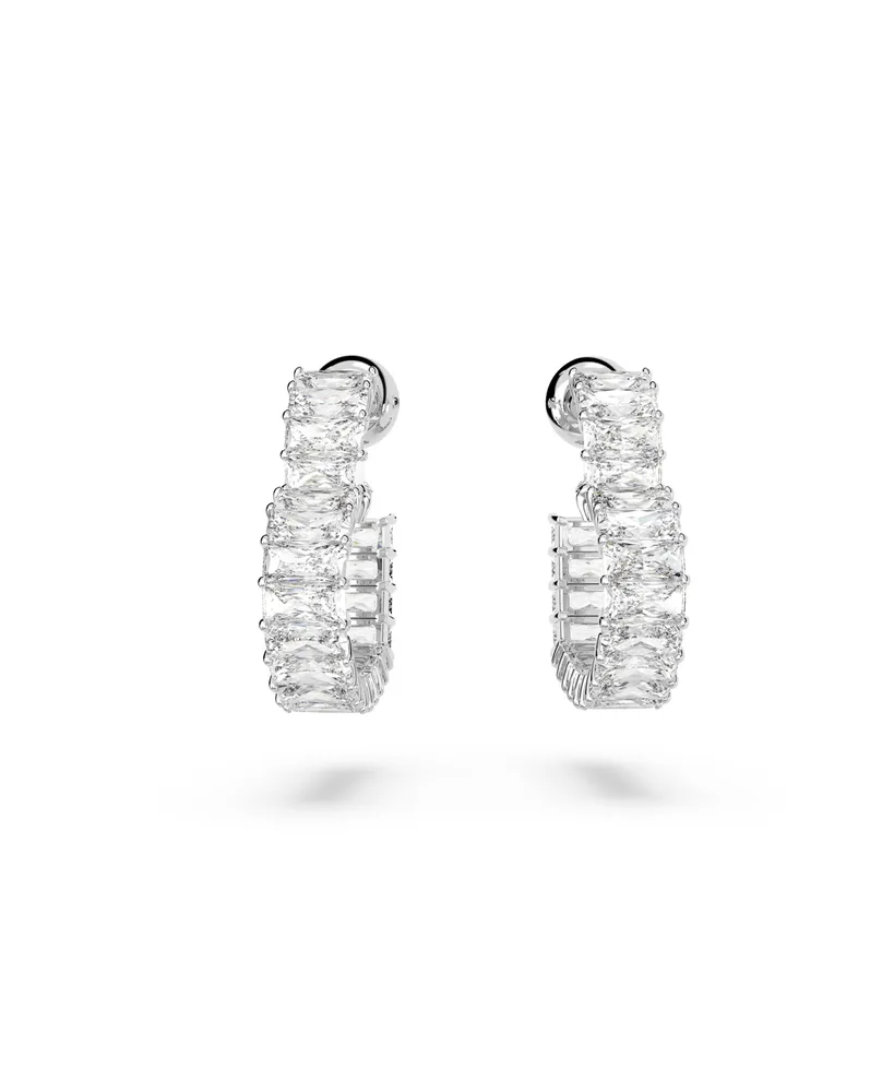 Swarovski Crystal Heart Matrix Hoop Earrings