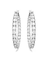 Swarovski Crystal Round Cut Matrix Hoop Earrings