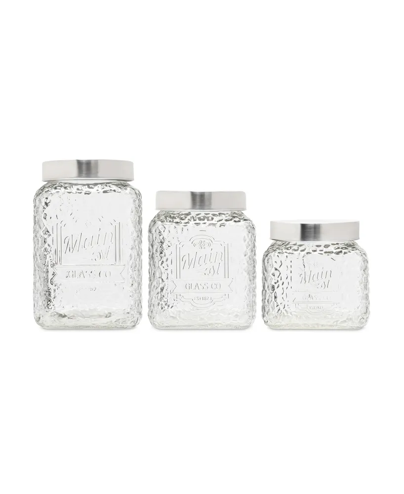 American Atelier Main St Hammered Glass Canisters Set, 3 Piece