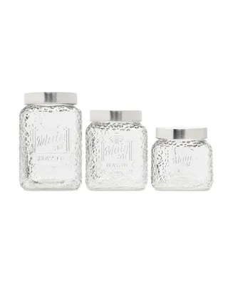 American Atelier Main St Hammered Glass Canisters Set, 3 Piece