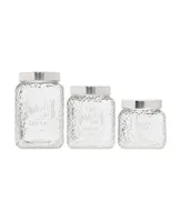 American Atelier Main St Hammered Glass Canisters Set, 3 Piece