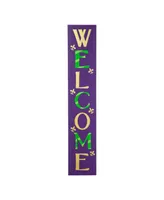 Glitzhome 42" H Mardi Gras Welcome Wooden Porch Sign