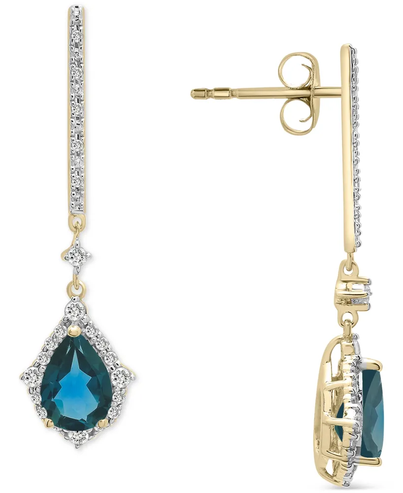 14k Gold 4ct. Drop Earrings