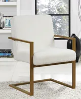 Lifestyle Solutions 34.8" Wood, Steel, Foam and Polyester Dominic Accent Chair