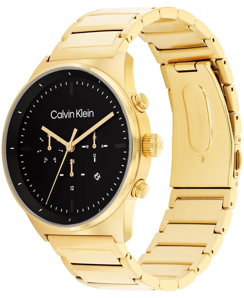 Calvin Klein Men's Gold-Tone Stainless Steel Bracelet Watch 44mm