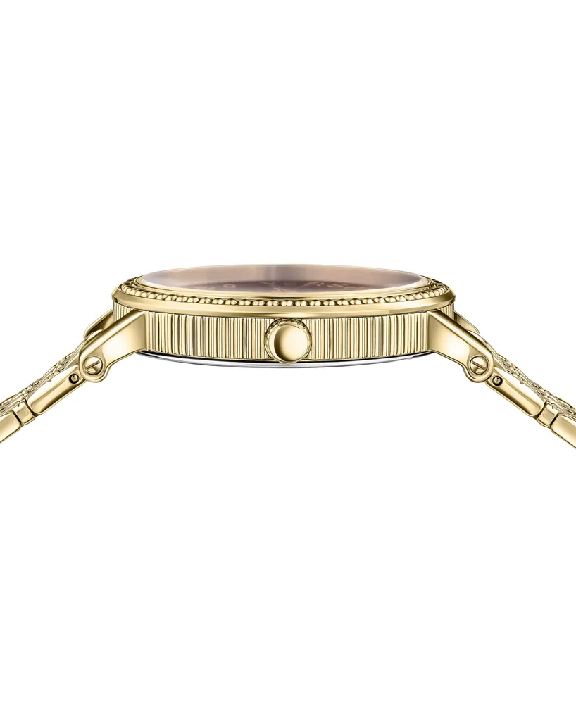 Versace Women's Swiss V-Dollar Gold Ion Plated Bracelet Watch 37mm