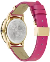 Versace Women's Swiss Medusa Alchemy Pink Leather Strap Watch 38mm