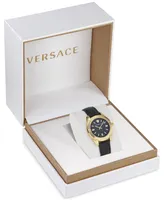 Versace Women's Swiss Greca Time Black Leather Strap Watch 35mm