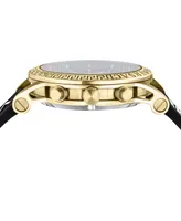 Versace Women's Swiss Chronograph Sport Tech Black Silicone Strap Watch 40mm