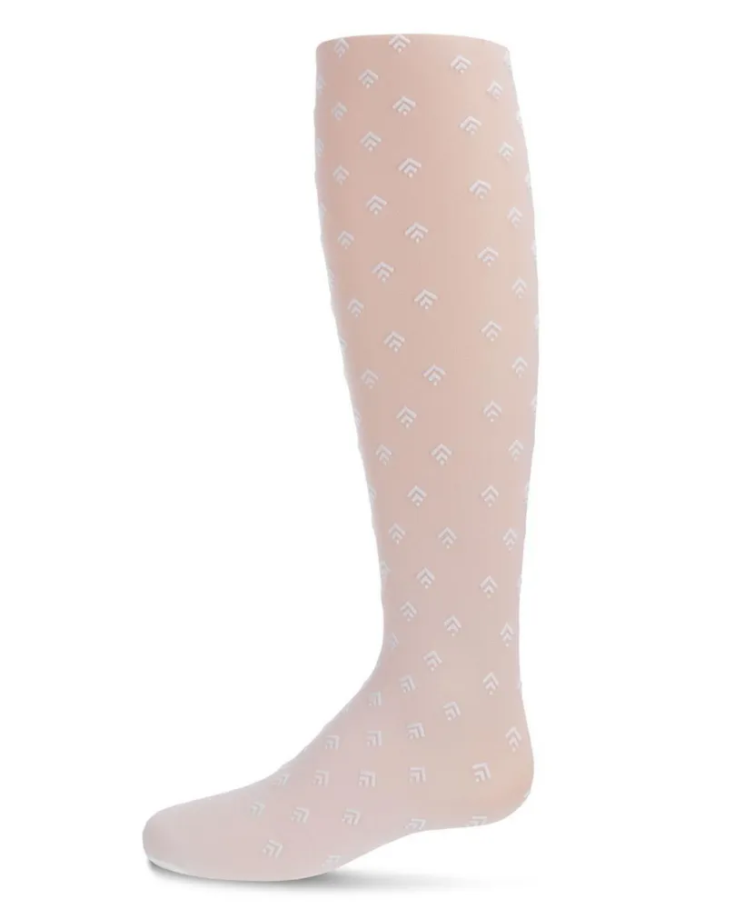 Girls Flocked Butterfly Tights