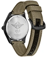 Citizen Eco-Drive Men's Star Wars Yoda Beige Nylon Strap Watch 42mm