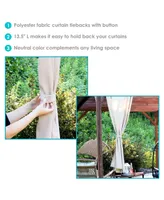 Sunnydaze Decor Indoor/Outdoor Polyester Curtain Tiebacks - Beige - Set of 2