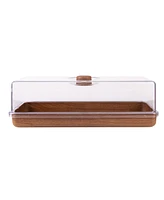 Luxe Party Mahogany Collection Bread and Cake Tray with Cover