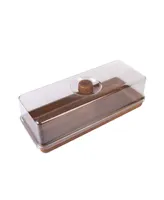 Luxe Party Mahogany Collection Bread and Cake Tray with Cover