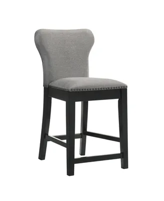 Coaster Home Furnishings 2-Piece Asian Hardwood Upholstered Solid Back Counter Height with Nail head Trim Stools Set