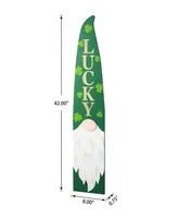 Glitzhome 42" H St. Patrick's Wooden Gnome Porch Decor