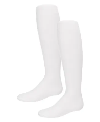 Solid Girl's Opaque Microfiber Tights 2-Pack - White
