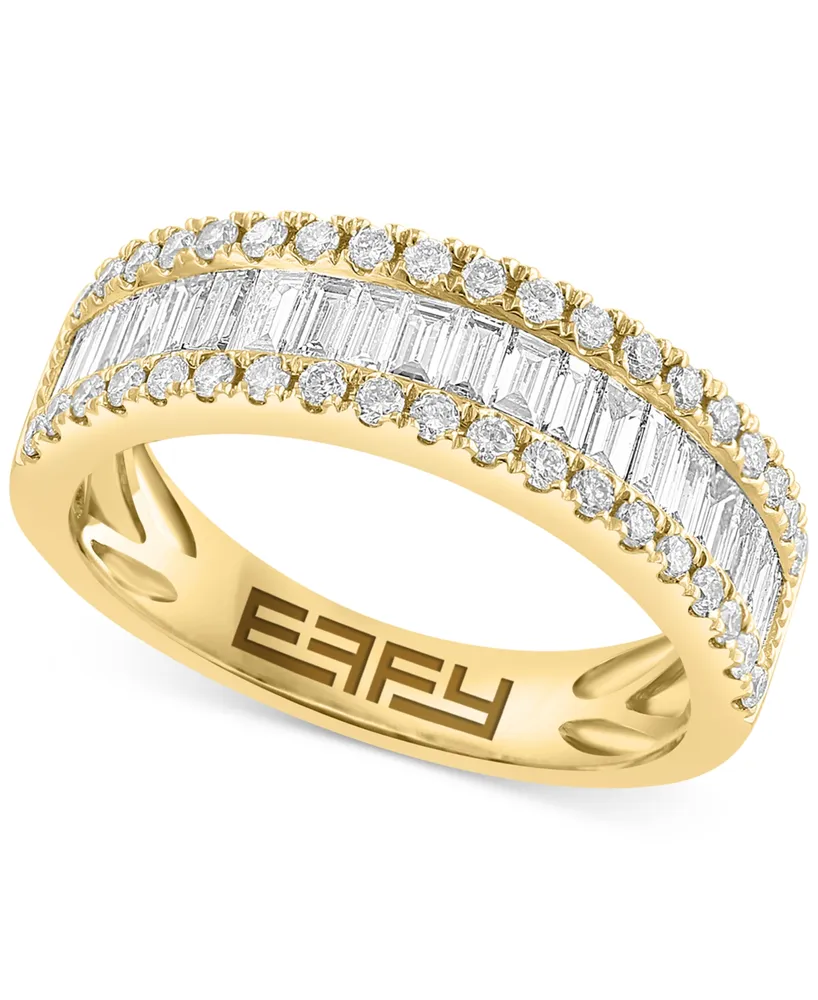Effy Diamond Baguette & Round Band (7/8 ct. t.w.) 14k White Gold (Also available Gold)
