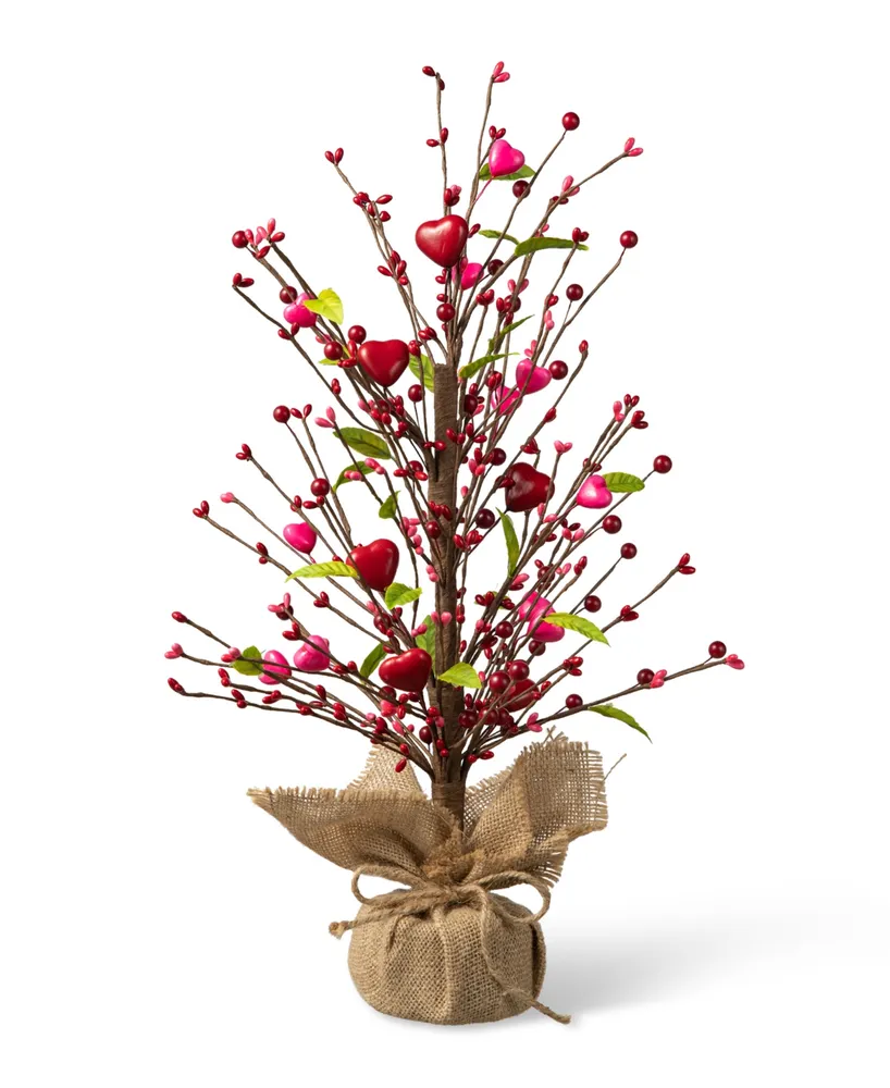 Glitzhome 20" H Valentine's Berry Heart Table Tree