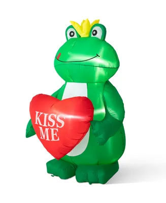 Glitzhome 6' H Lighted Valentine's Inflatable Frog with Heart Decor