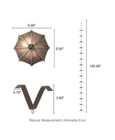 Glitzhome 8.5' Faux Copper Umbrella Shaped Rain Chain with V-Shaped Gutter Clip