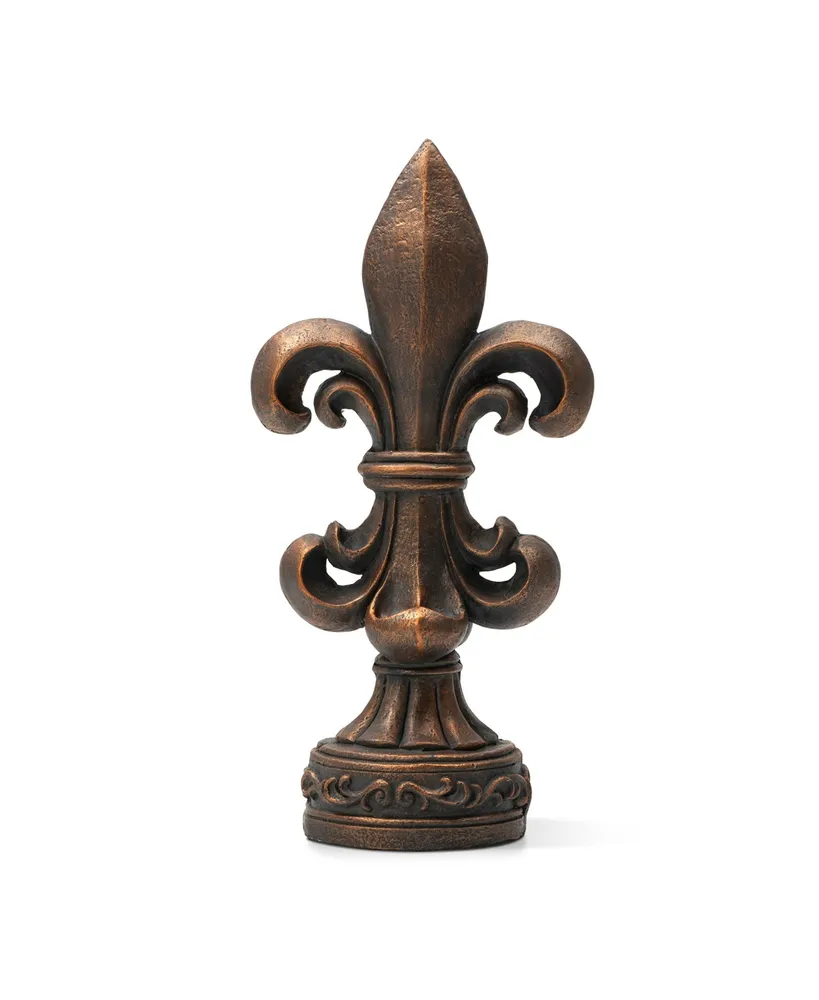 Glitzhome 27.25" H Magnesium Oxide Standing Fleur De Lis Garden Statue