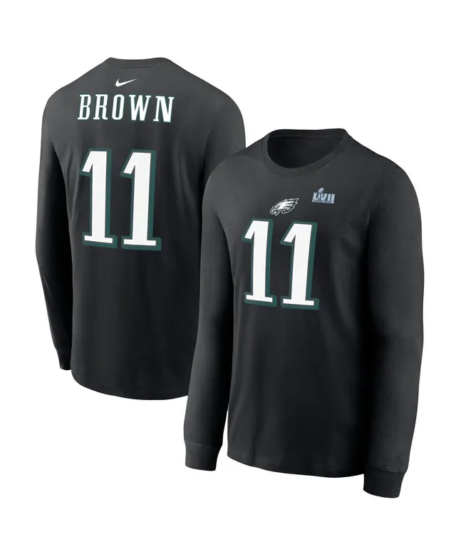 Men's Nike A.J. Brown Black Philadelphia Eagles Super Bowl LVII Name &  Number T-Shirt