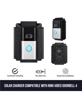 Wasserstein Solar Charger Mount Compatible with Ring Video Doorbell 3, 3 Plus and 4, Ring Doorbell Battery Plus and Pro (1 Pack, Black)