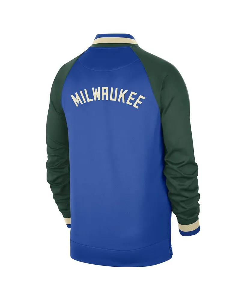 Men's Nike Royal, Hunter Green Milwaukee Bucks 2022/23 City Edition Showtime Thermaflex Full-Zip Jacket