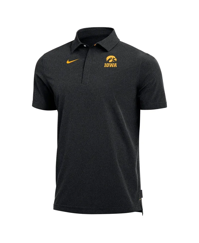 Men's Nike Heathered Black Iowa Hawkeyes 2022 Coach Performance Polo Shirt
