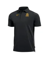 Men's Nike Heathered Black Iowa Hawkeyes 2022 Coach Performance Polo Shirt