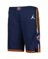 Big Boys and Girls Jordan Navy New York Knicks Statement Edition Swingman Performance Shorts