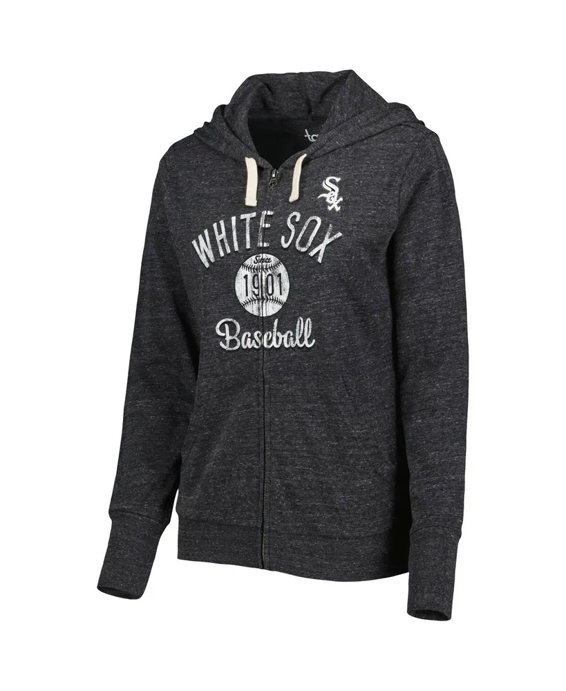 Women's Touch Black Chicago White Sox Training Camp Tri-Blend Full-Zip Hoodie