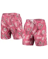 Men's Wes & Willy Crimson Indiana Hoosiers Vintage Floral Swim Trunks