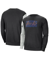 Men's Nike Black, Heather Gray New York Knicks Courtside Versus Force & Flight Pullover Sweatshirt