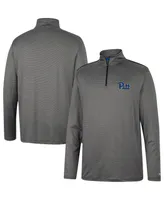 Men's Colosseum Charcoal Pitt Panthers Logo Quarter-Zip Windshirt