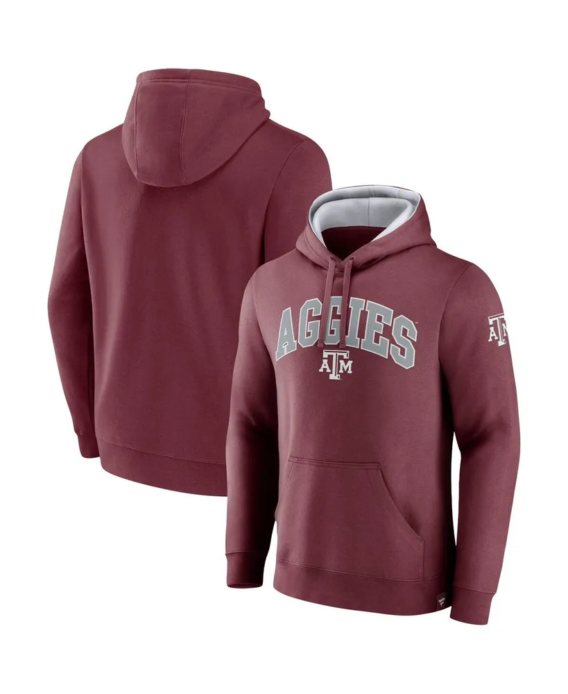 Men's Fanatics Maroon Texas A&M Aggies Arch and Logo Tackle Twill Pullover Hoodie